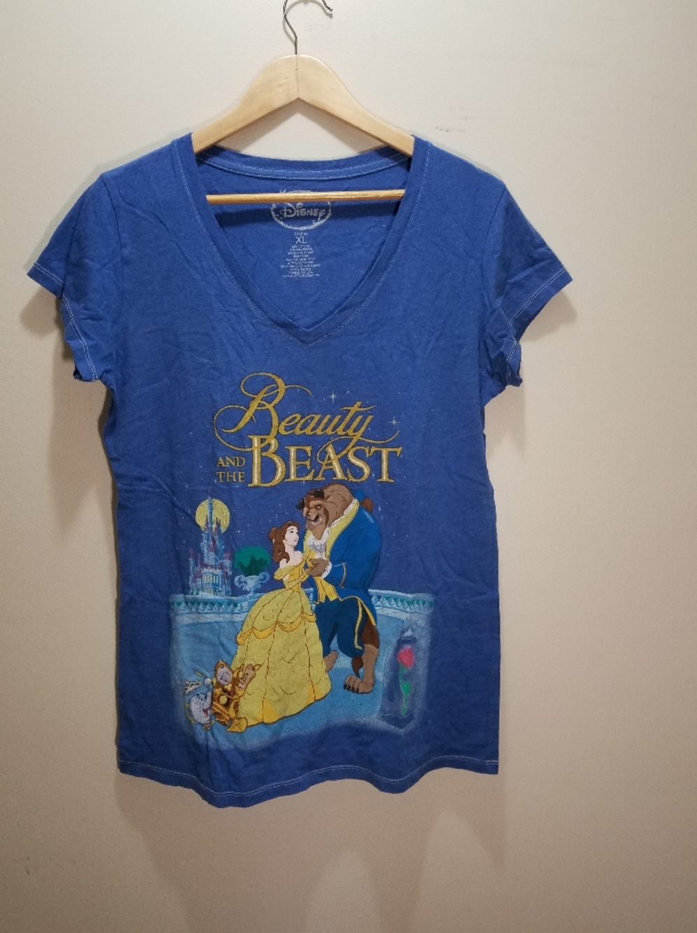 Beauty and the Beast Girls' Blue Graphic Tee - Picture 8 of 8